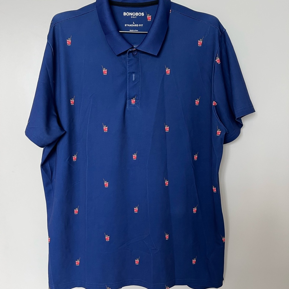 Bonobos Golf Shirt- cocktail pattern Size:L